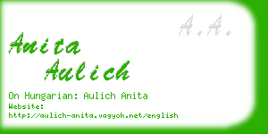 anita aulich business card